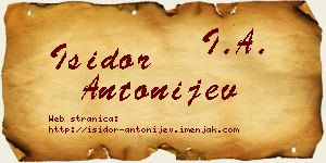 Isidor Antonijev vizit kartica